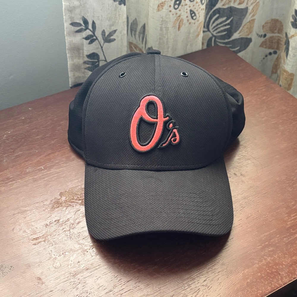 Black Baseball Cap with Orange Orioles logo